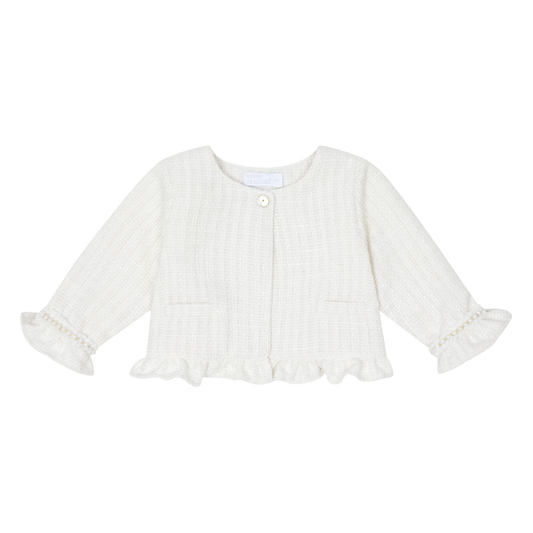 AW25 CHIBC BY DEOLINDA Cream Tweed & Pearl Girls Short Set with Jacket