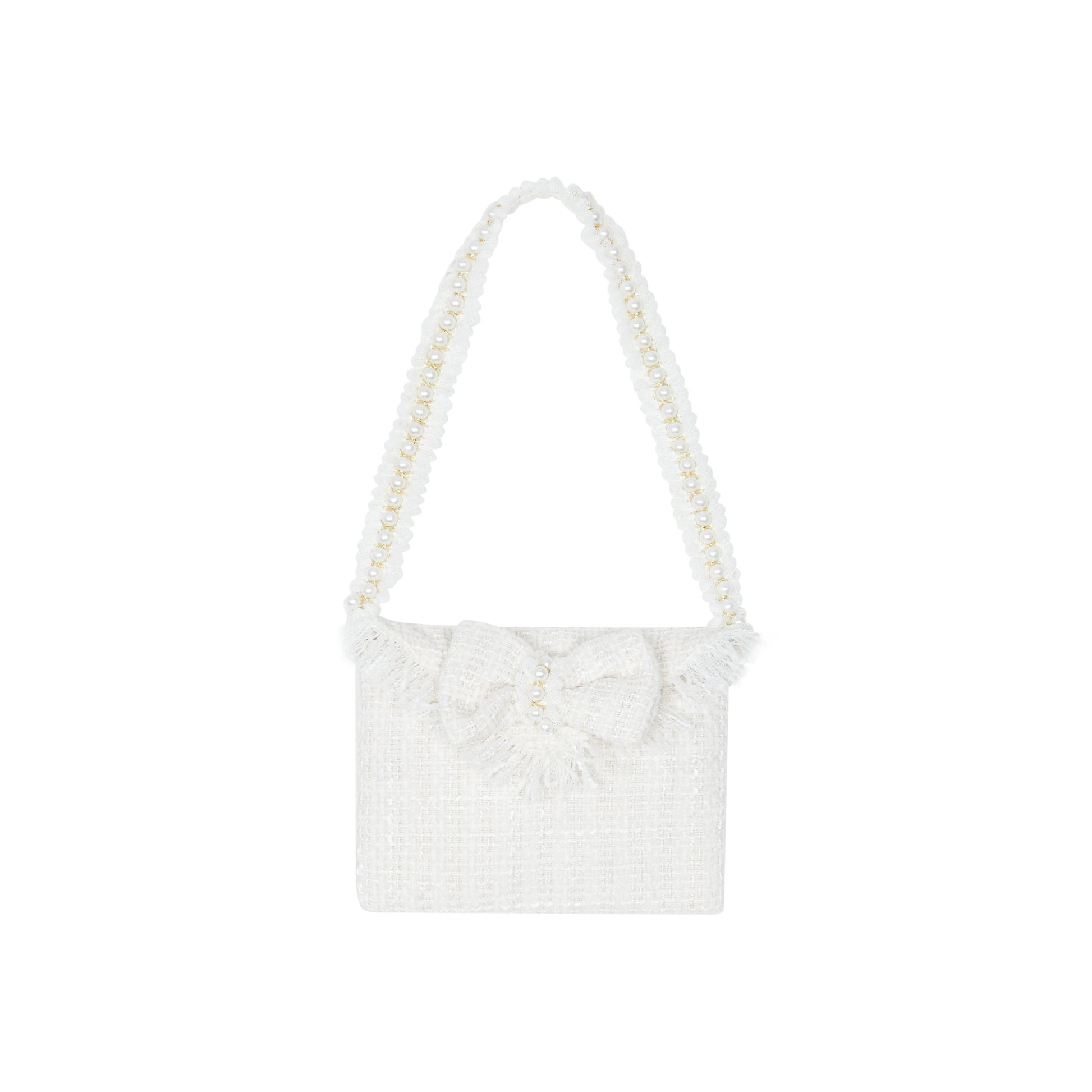 AW25 CHIC BY DEOLINDA Cream Tweed & Pearl Girls Handbag