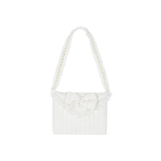 AW25 CHIC BY DEOLINDA Cream Tweed & Pearl Girls Handbag