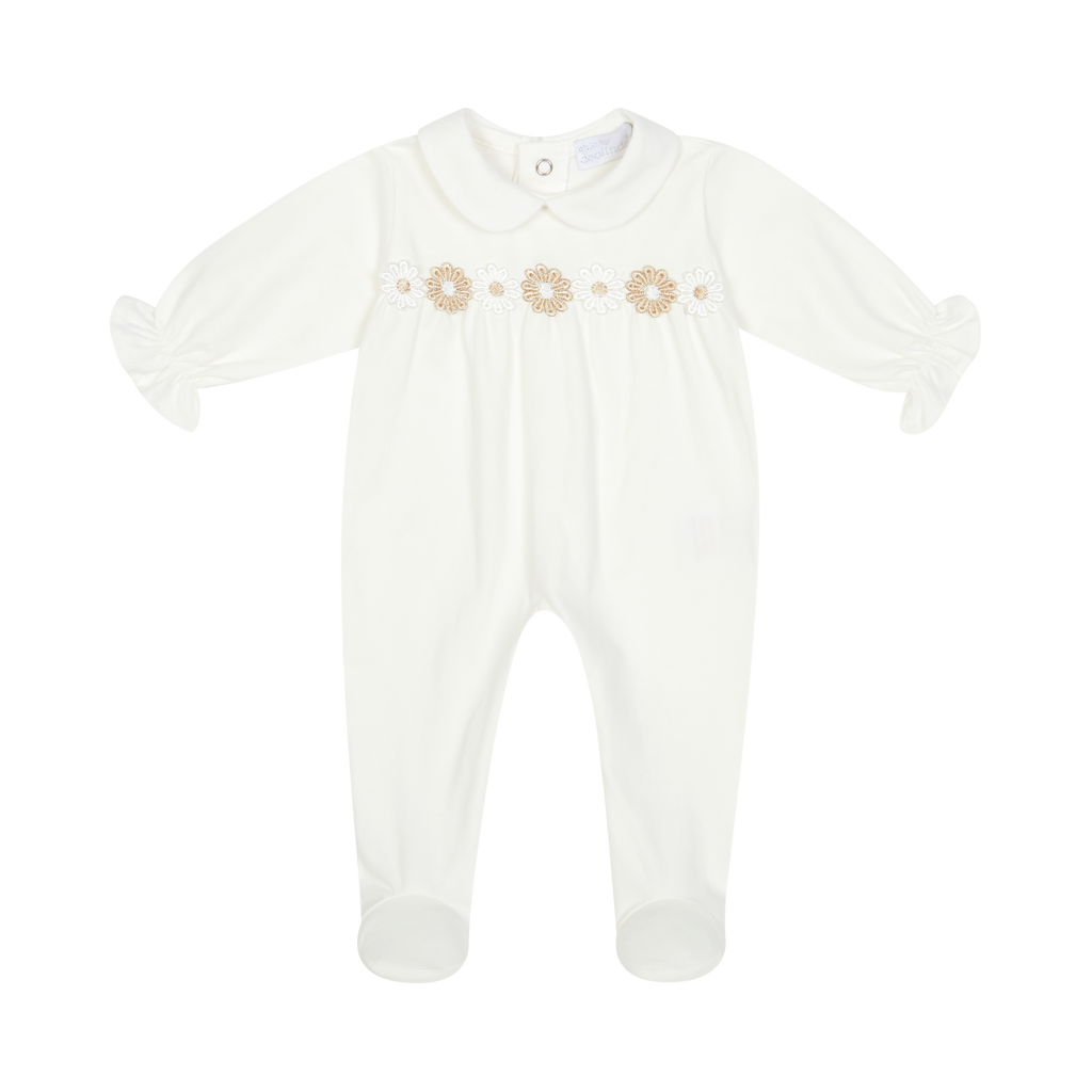 CHIC BY DEOLINDA Daisy Girls Cream Babygrow & Hat - 26014