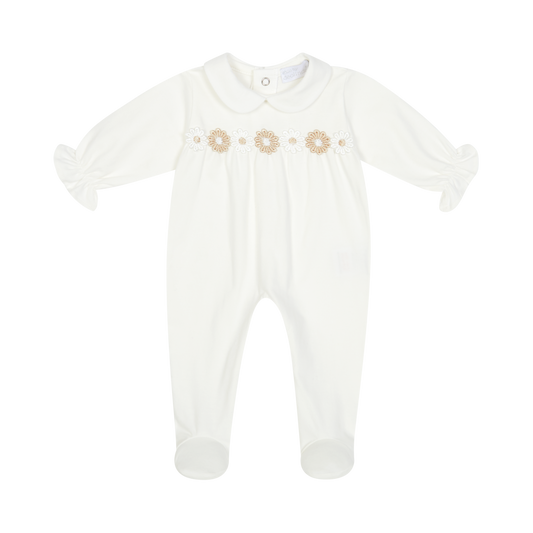 Chic by Deolinda Daisy girls cream babygrow and hat 26014