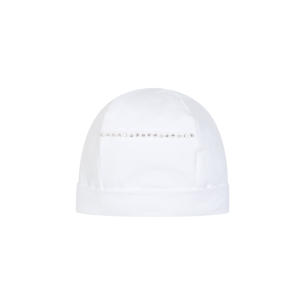 CHIC BY DEOLINDA Cristal Girls White Diamante Babygrow & Hat - 26031