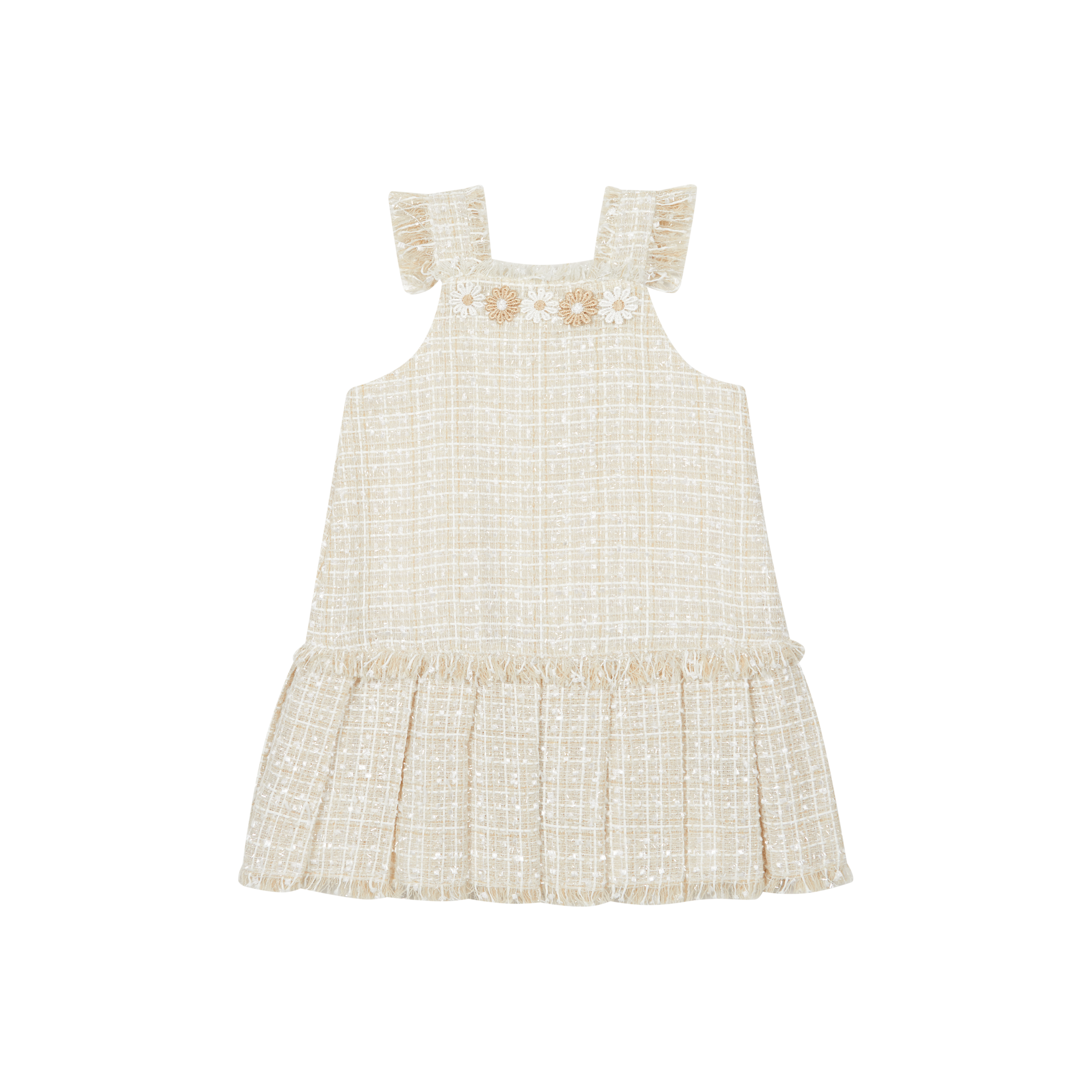 girls cream tweed dress Girls: The Amanda Cream White Tweed Dress, (7/8) - The Mint Julep Boutique