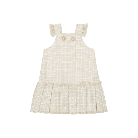 Chic by Deolinda Daisy girls beige tweed dress 26018