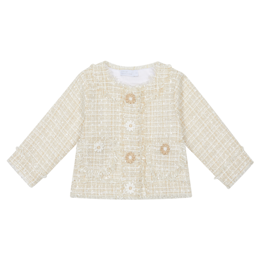 Chic by Deolinda Daisy girls beige tweed jacket 26019