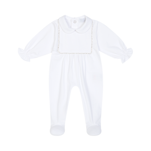 Chic by Deolinda Cristal girls white diamante babygrow and hat 26031