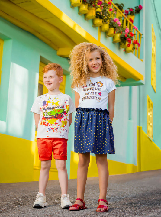 SS19 UBS2 Boys Red Camper Van Shorts Set