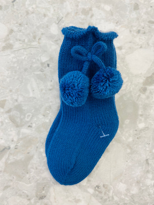 AW25 JULIANA Fabula Blue Pom Pom Socks - 520