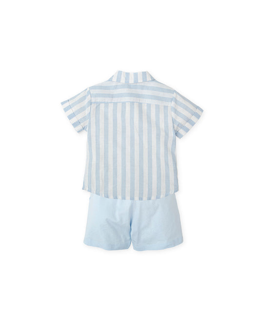 TUTTO PICCOLO SS25 Danubio Boys Blue & White Short Set