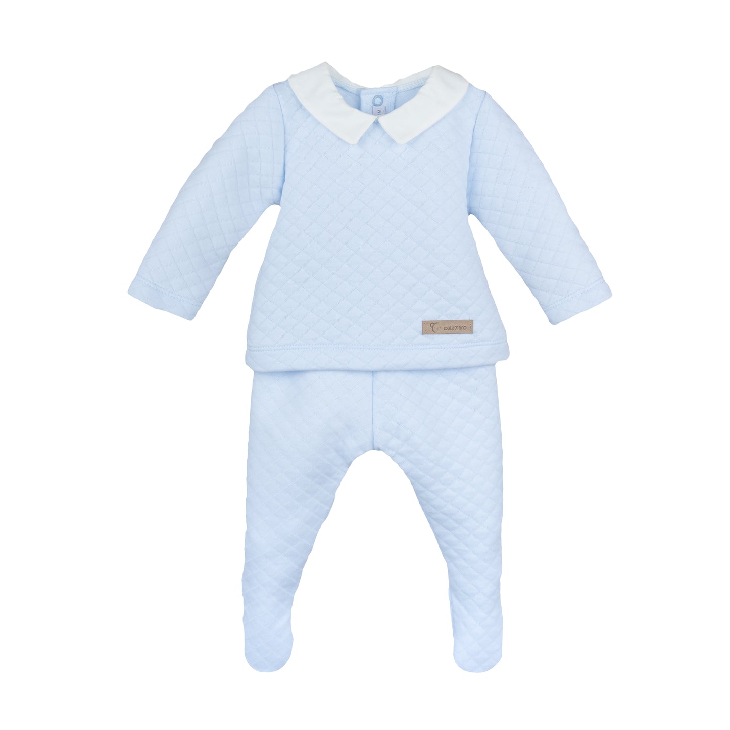 CALAMARO Sil Blue Quilted Boys Trouser Set - 11006