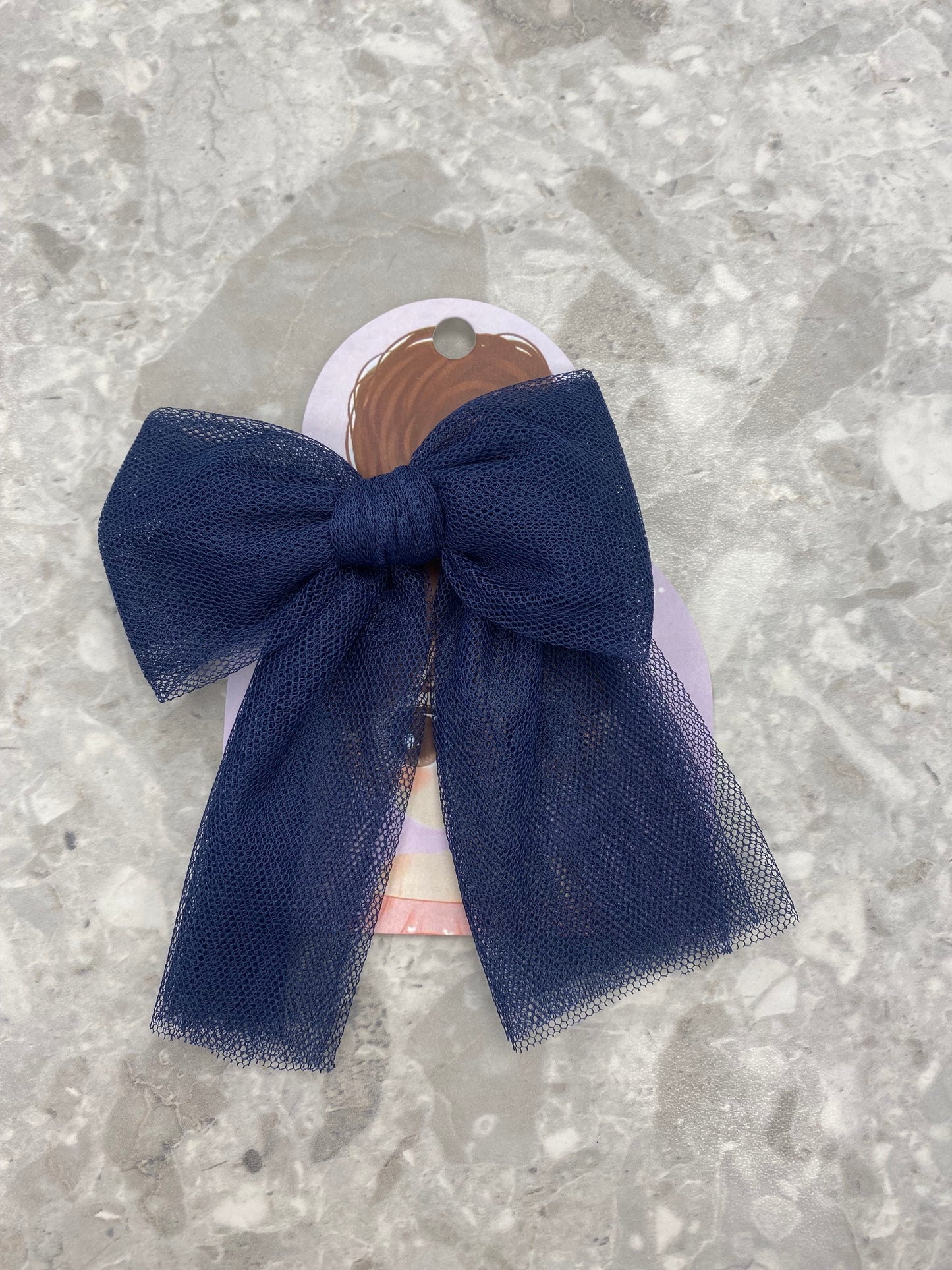 RAHIGO Navy Girls Tulle Bow Hair Clip