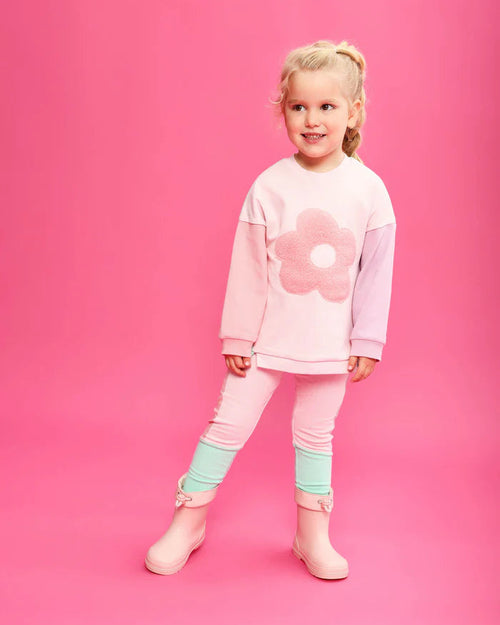 AW25 AGATHA RUIZ DE LA PRADA Girls Pink Flower Legging Set