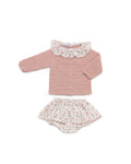 AW25 JULIANA Arte Girls Powder Pink Floral Jam Pant Set - 25602