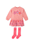 AW25 AGATHA RUIZ DE LA PRADA Girls Pink Flower Dress & Socks
