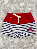 WEEKEND A LA MER Boys Soulo Red & Navy Stripe Swimming Trunks