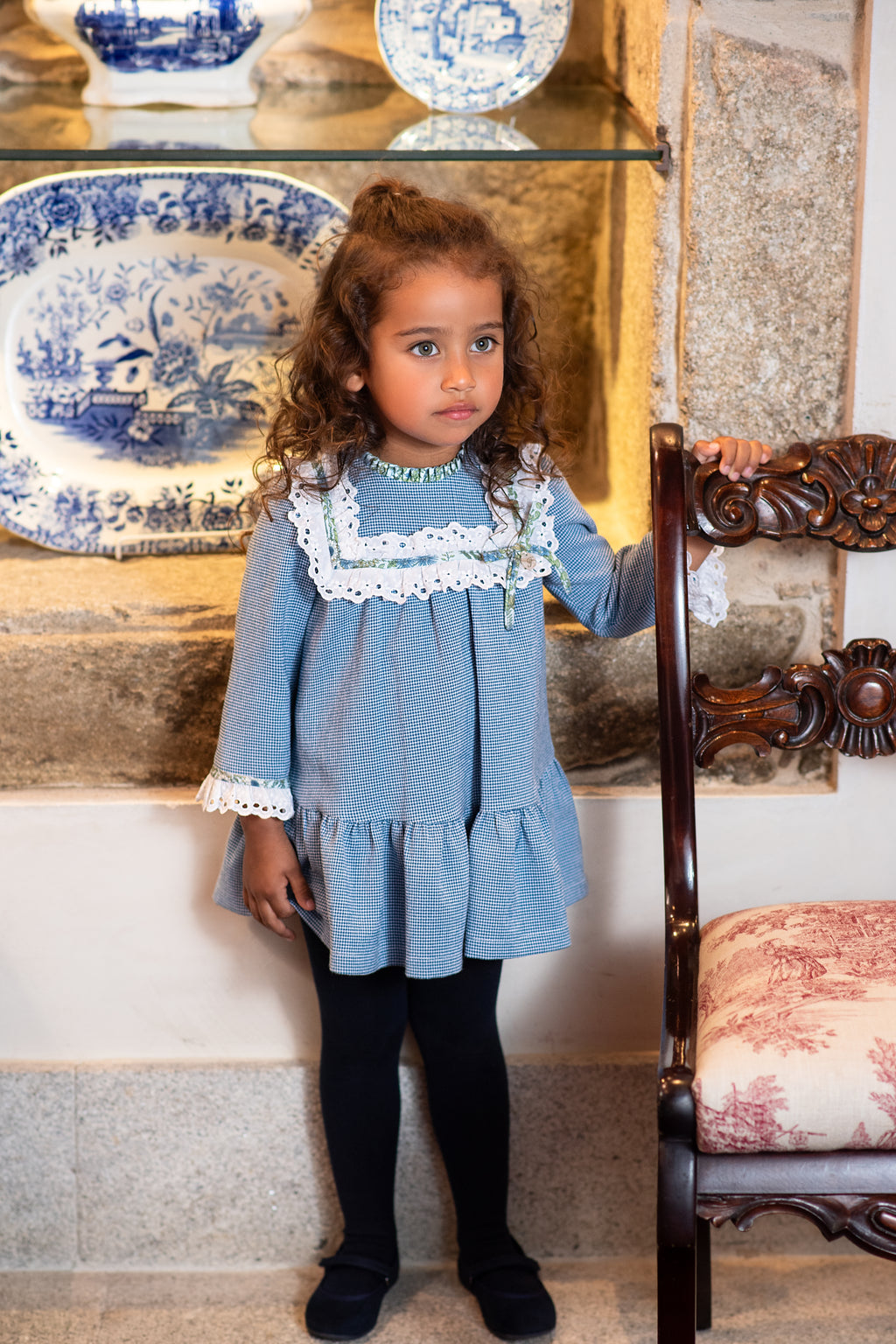AW24 FOQUE Klein Light Blue Girls Dress - CLEARANCE SALE
