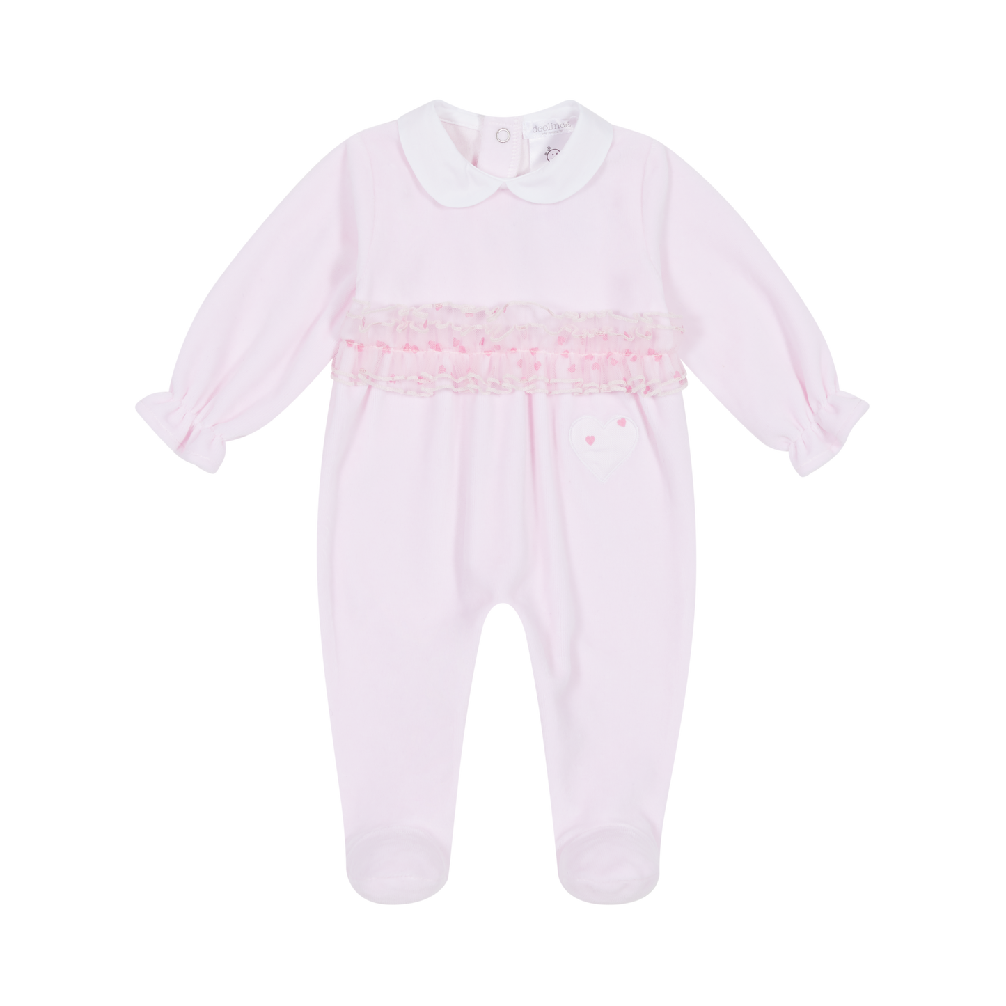 DEOLINDA Lady Pink Baby Girls Four Piece Velour Layette Set