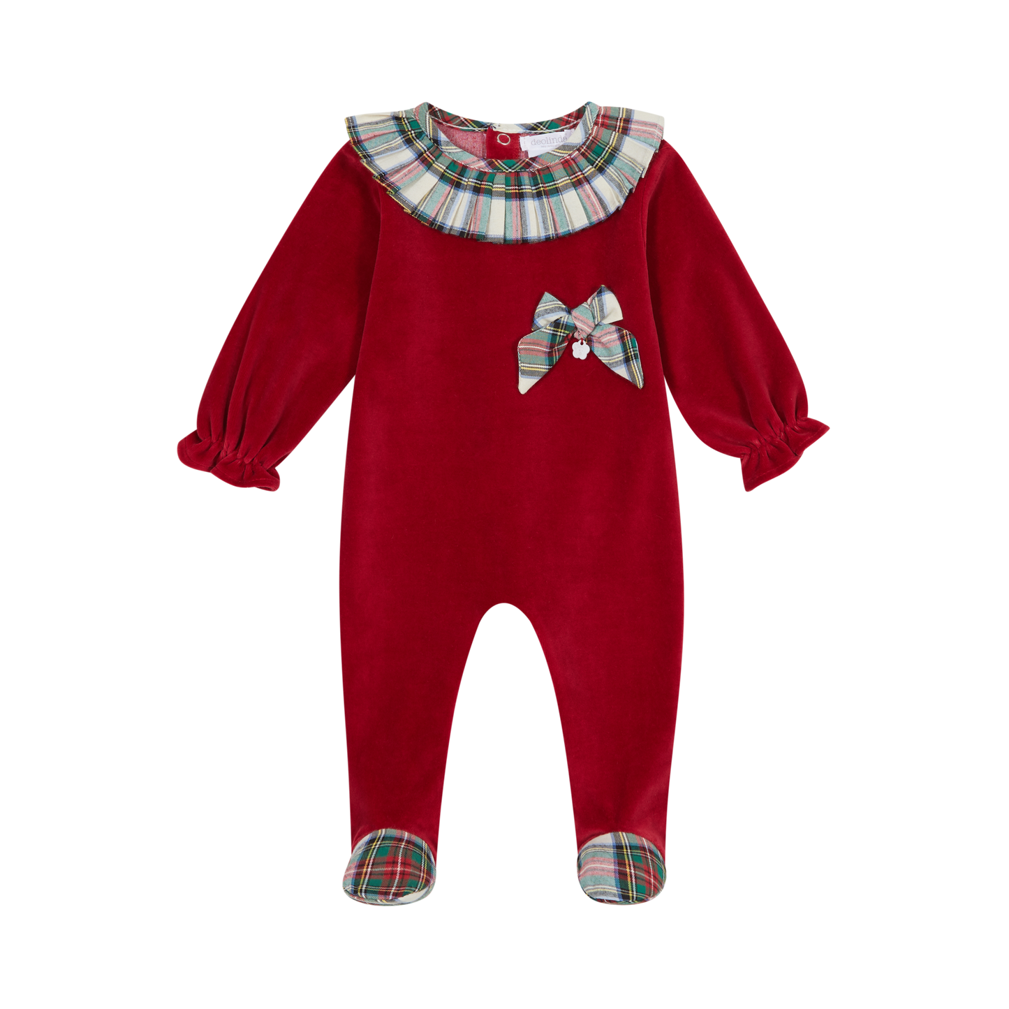 DEOLINDA Noel Baby Girls Red Tartan Babygrow - 24119