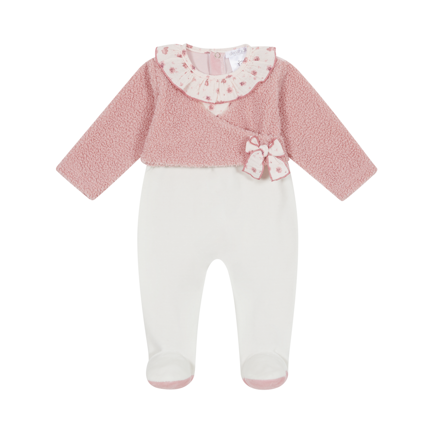 DEOLINDA Lisboa Baby Girls Dusky Pink Babygrow - 24122