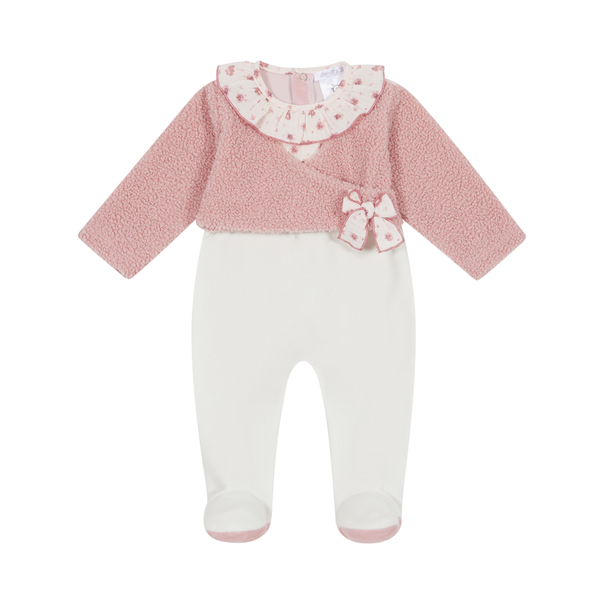 DEOLINDA Lisboa Baby Girls Dusky Pink Babygrow - 24122