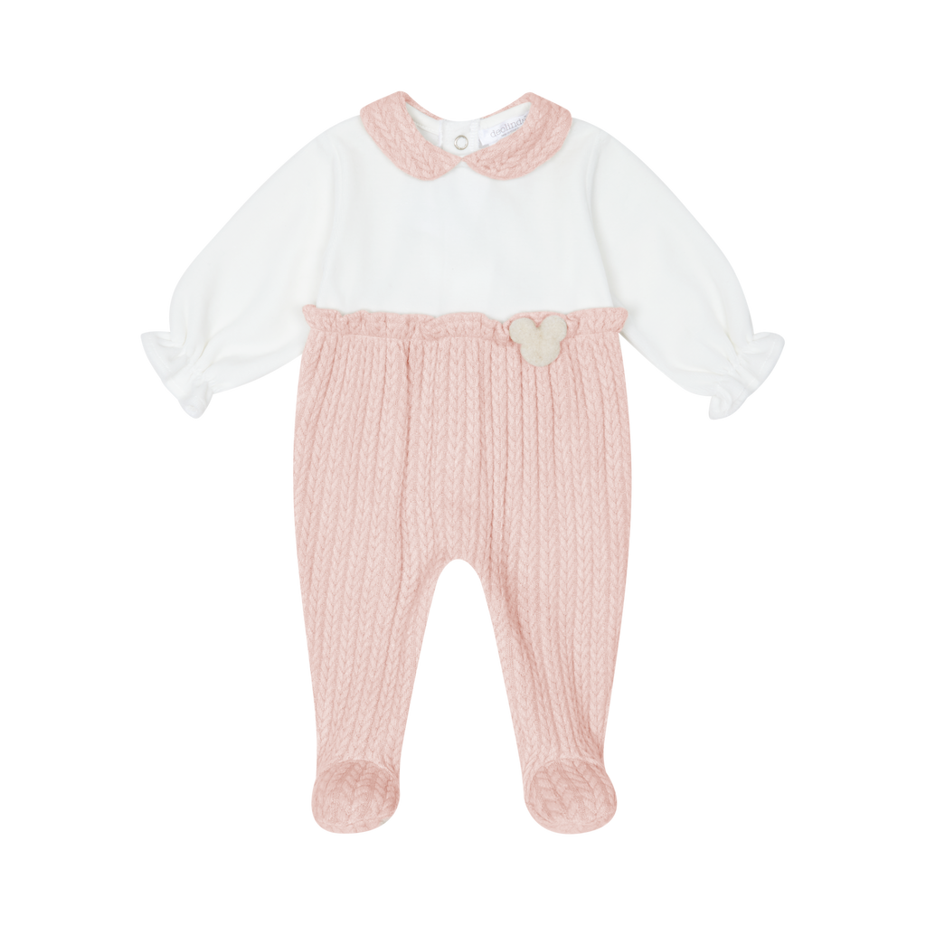 DEOLINDA Woody Dusky Pink Girls Babygrow - 25103