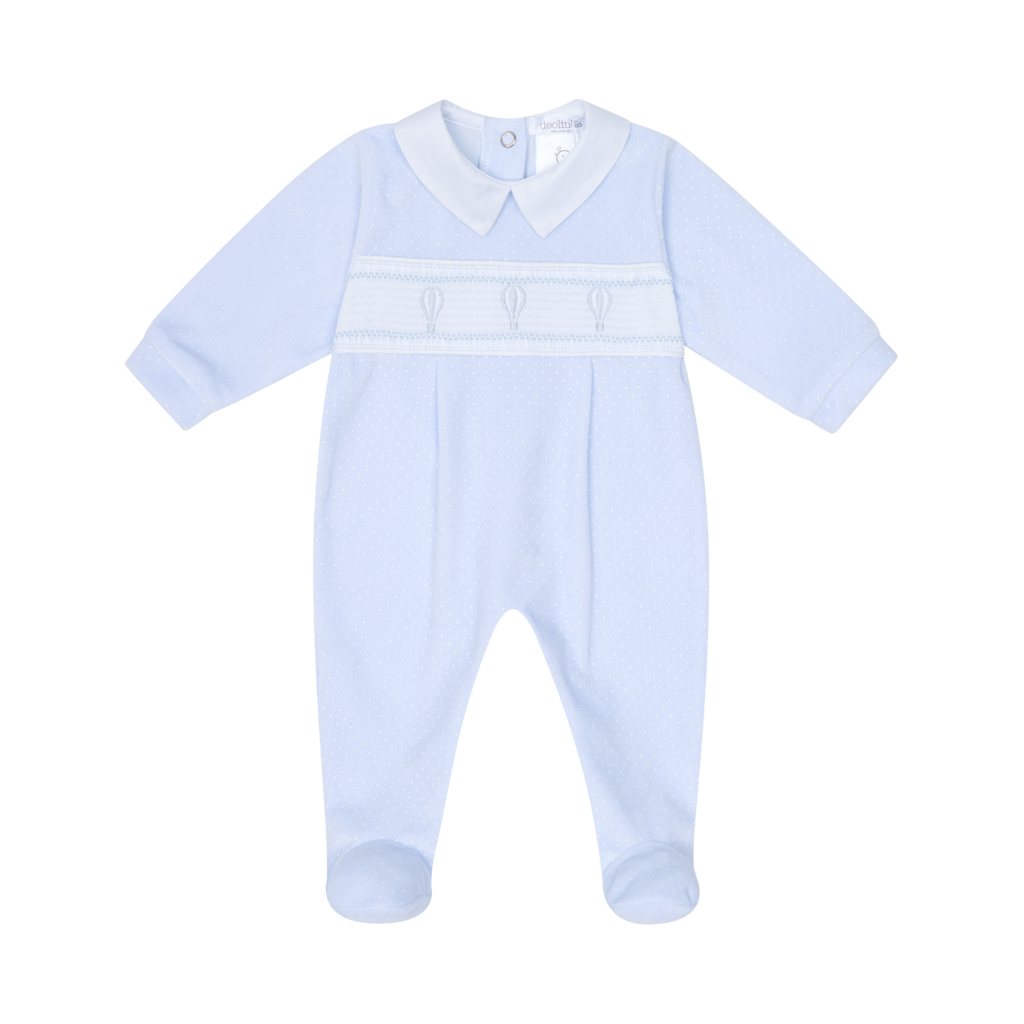 AW25 DEOLINDA Magic Boys Blue Velour Balloon Babygrow - 25105