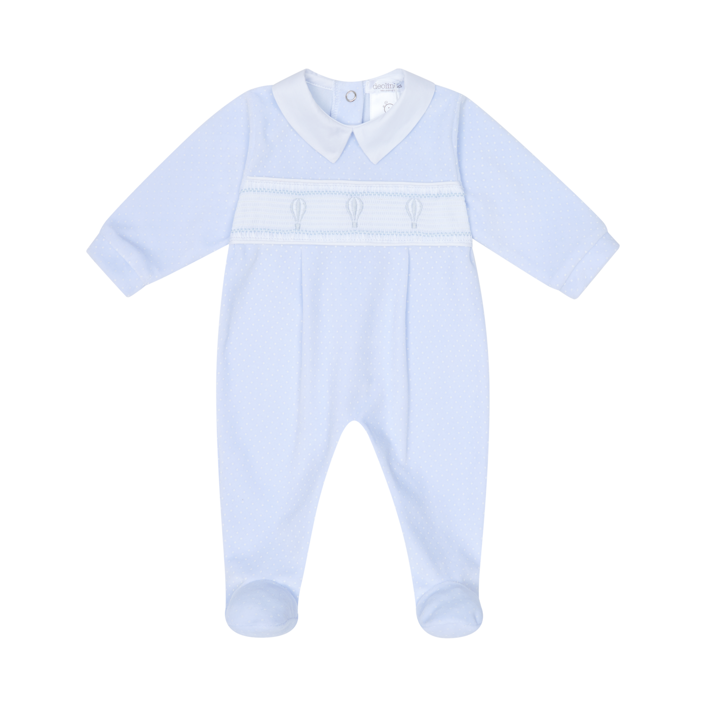 AW25 DEOLINDA Magic Boys Blue Velour Balloon Babygrow - 25105
