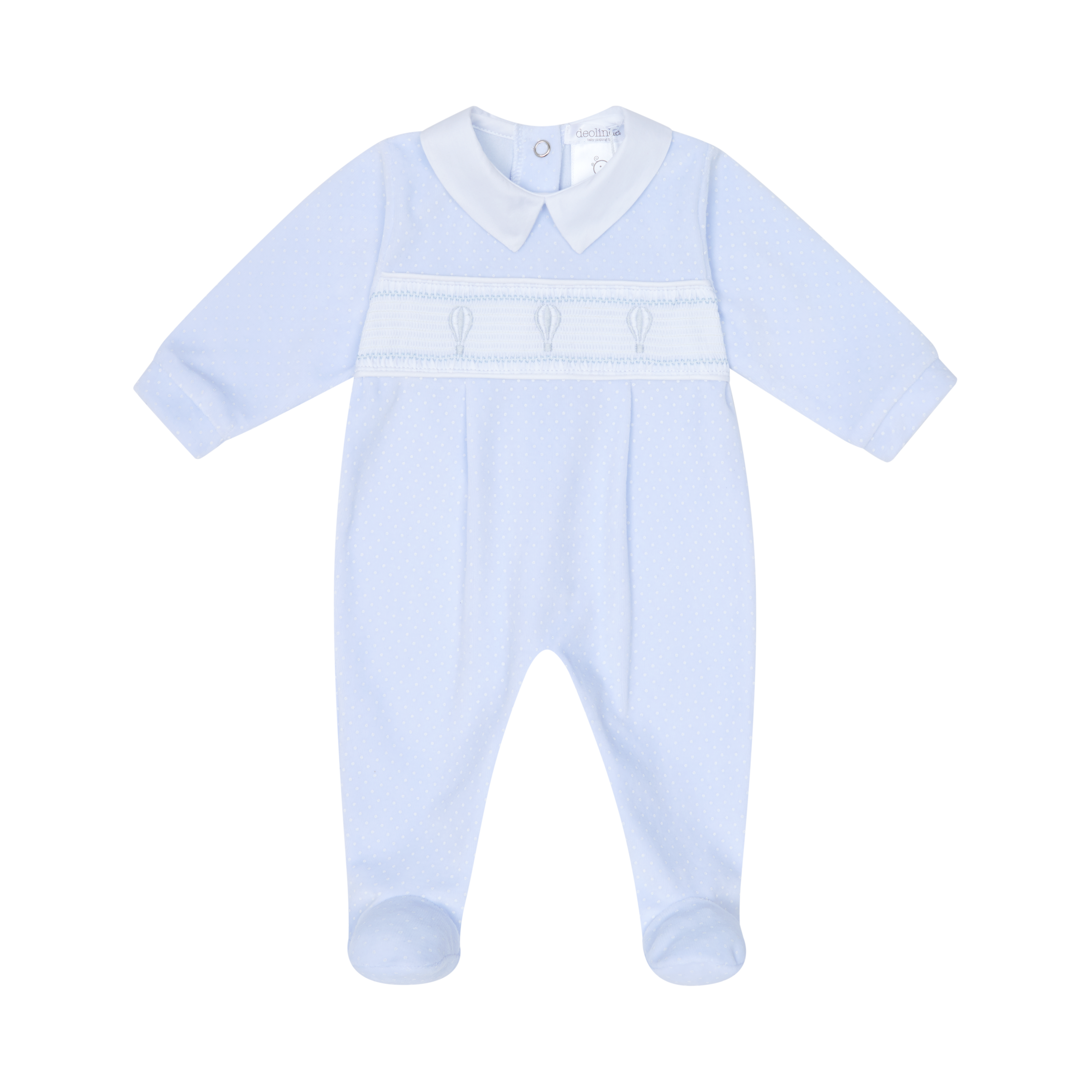 AW25 DEOLINDA Magic Boys Blue Velour Balloon Babygrow - 25105