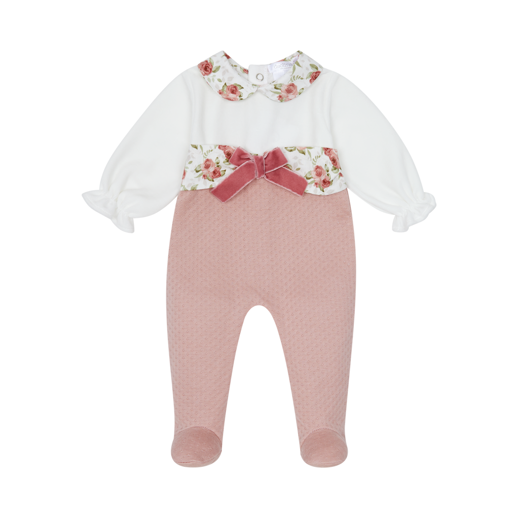AW25 DEOLINDA Ella Girls Deep Pink Floral Four Piece Layette Set - 25114