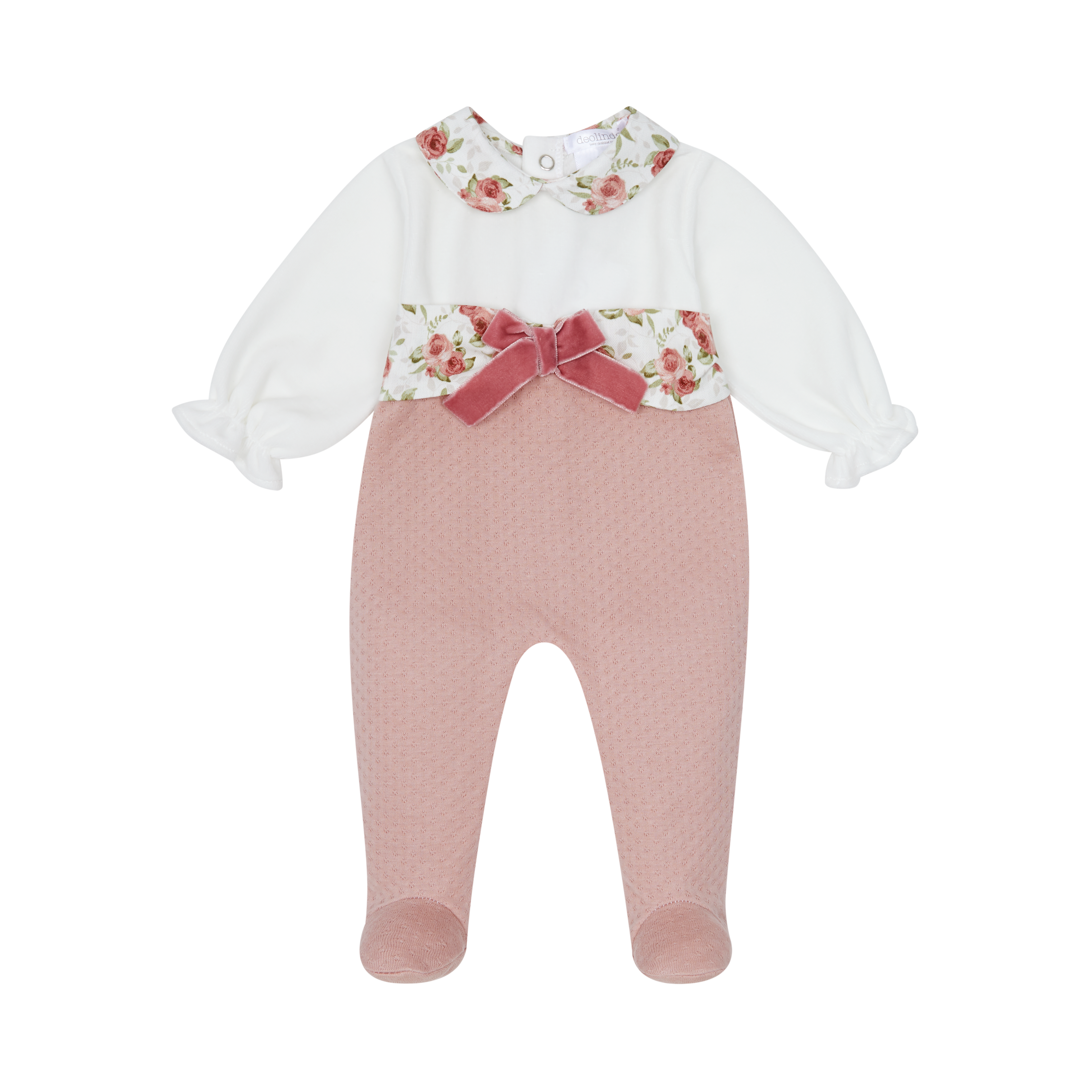 AW25 DEOLINDA Ella Girls Deep Pink Floral Four Piece Layette Set - 25114