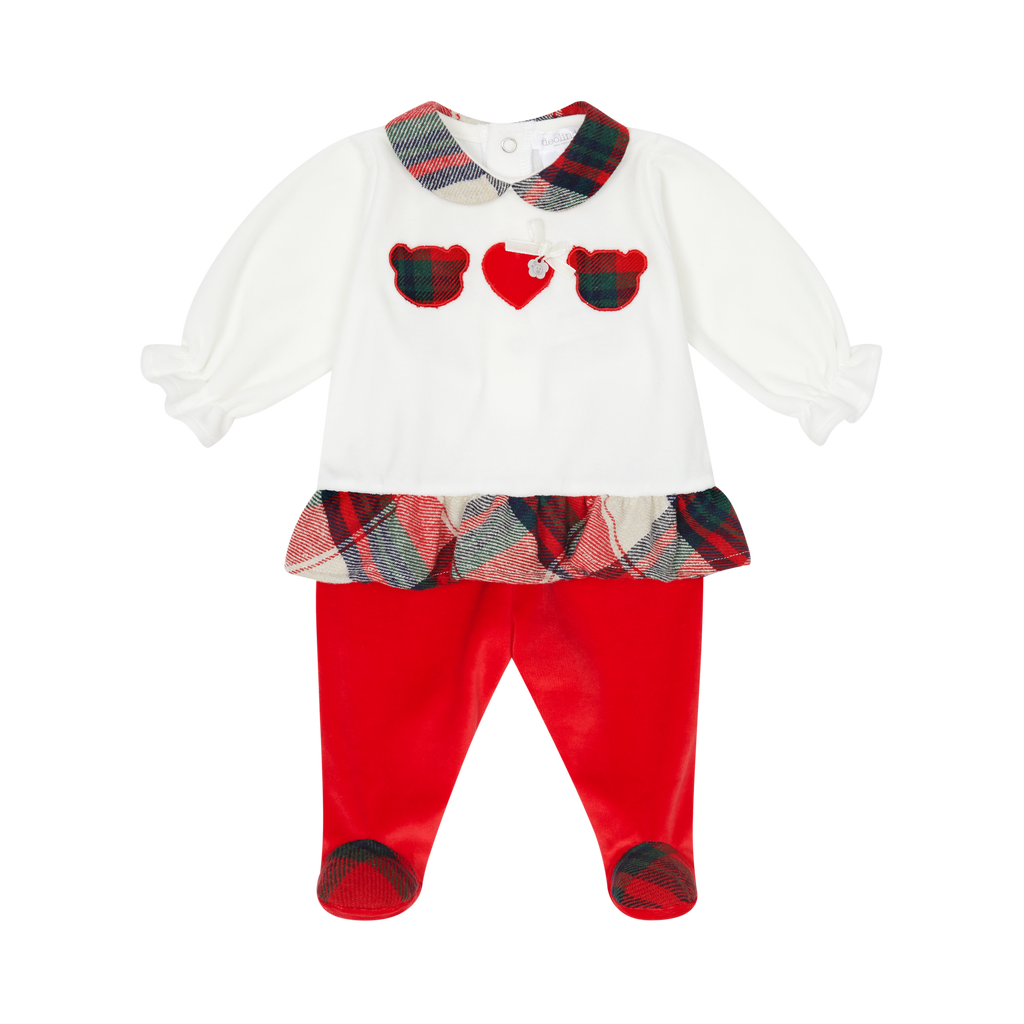 AW25 DEOLINDA Christmas Girls Red Teddy Trouser Set - 25205