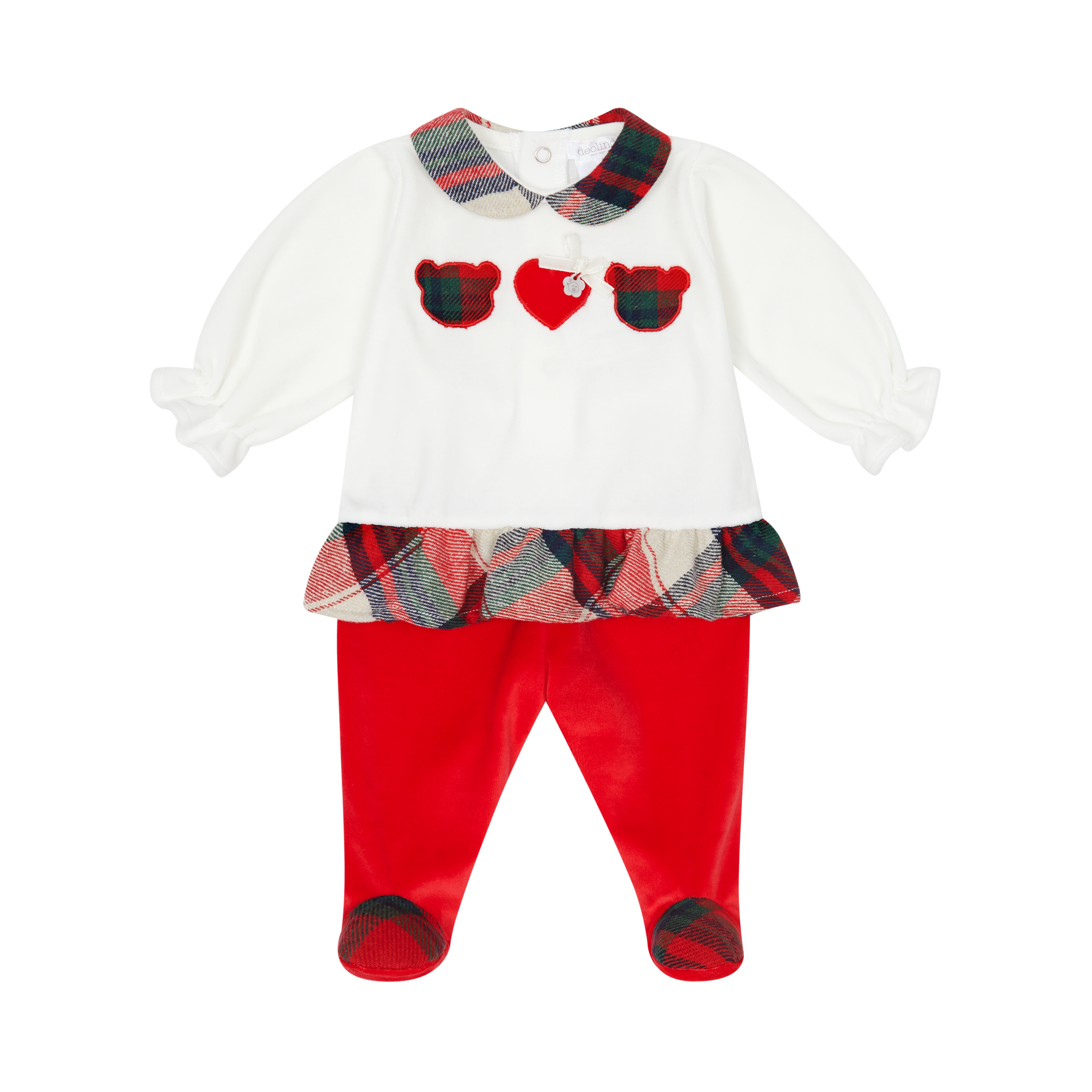 AW25 DEOLINDA Christmas Girls Red Teddy Trouser Set - 25205