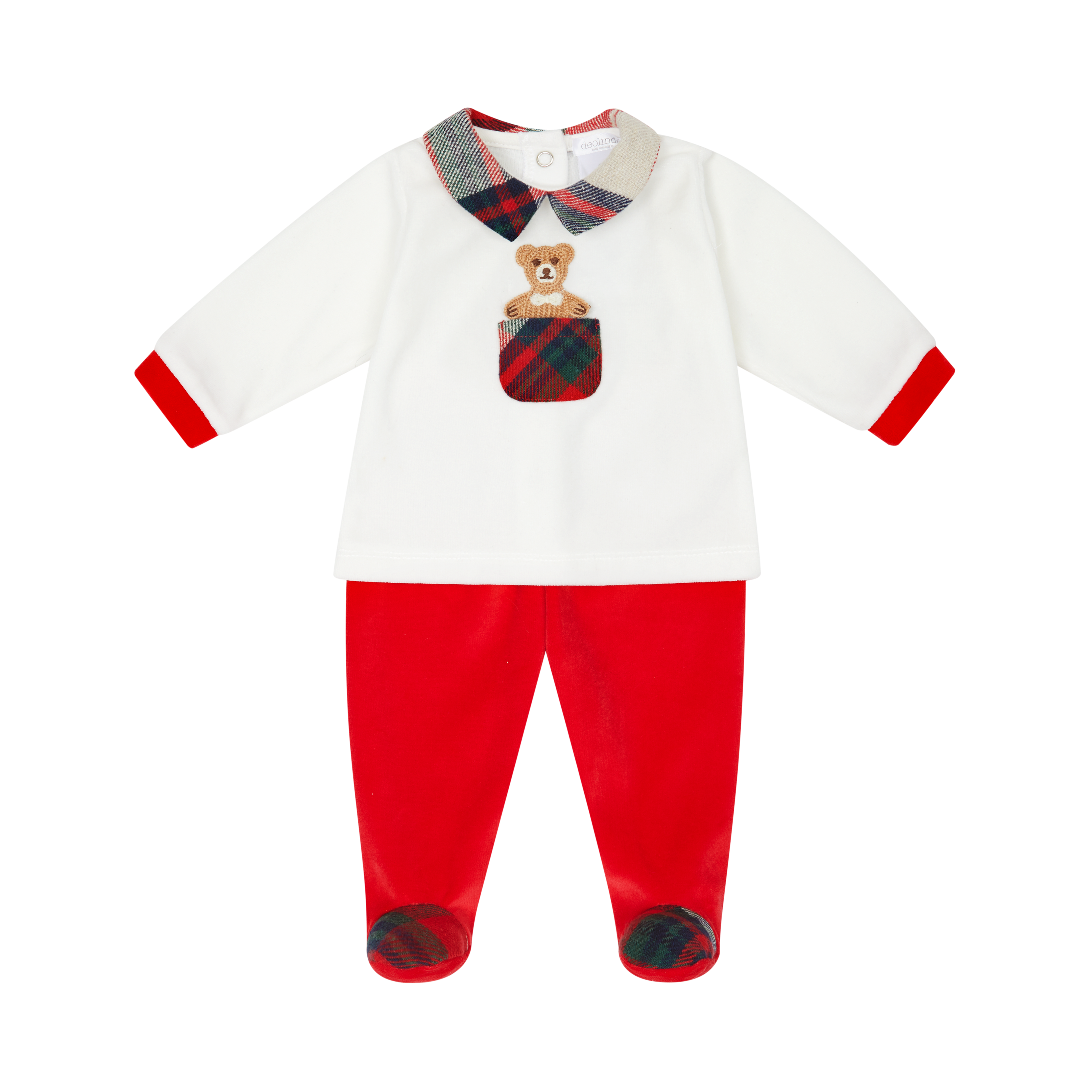 AW25 DEOLINDA Christmas Boys Red Teddy Trouser Set - 25206