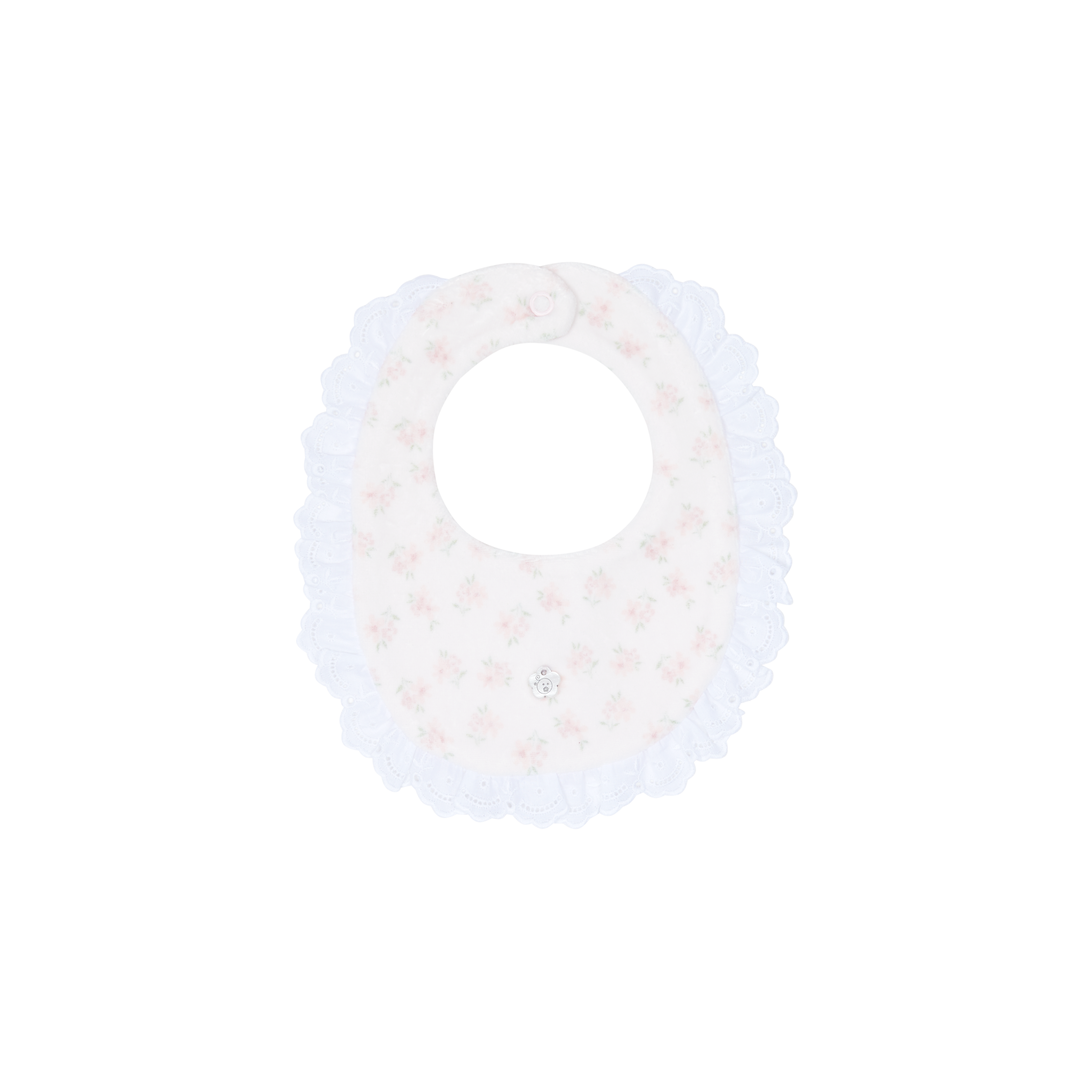 DEOLINDA Donna Girls Pink Floral Velour Bib - 25B14