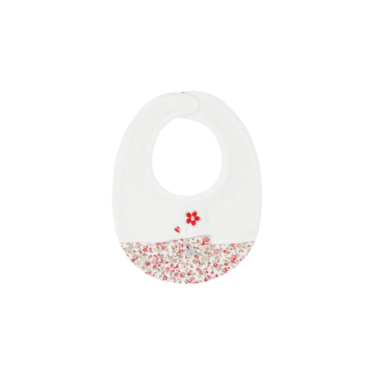Deolinda Sarah girls red floral bib 25B22