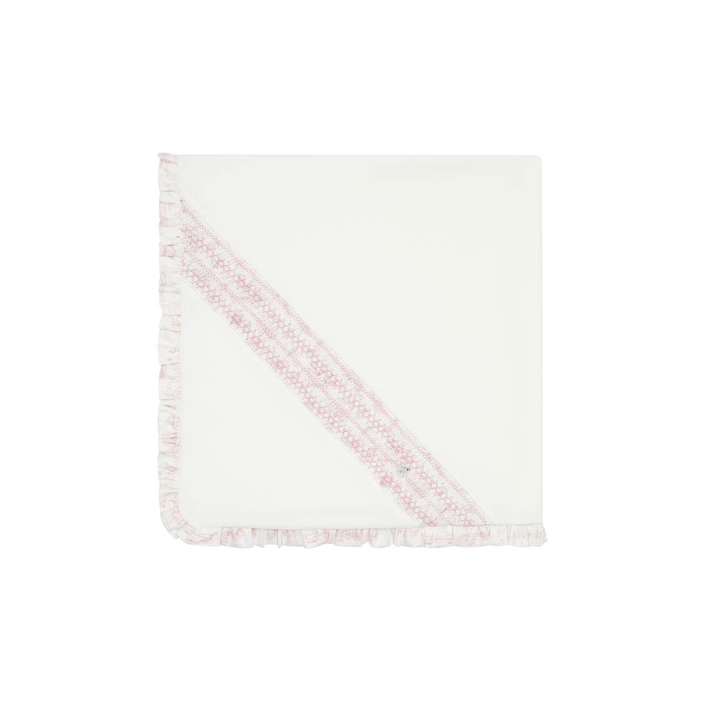 AW25 DEOLINDA Romera Girls Ivory & Pink Toile Velour Blanket - 25M13
