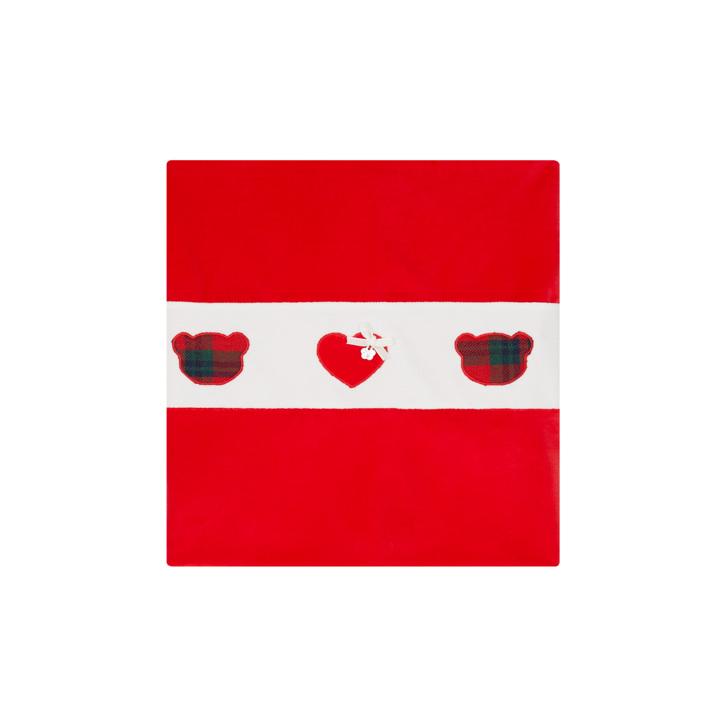 AW25 DEOLINDA Christmas Girls Red Tartan Velour Blanket - 25M23