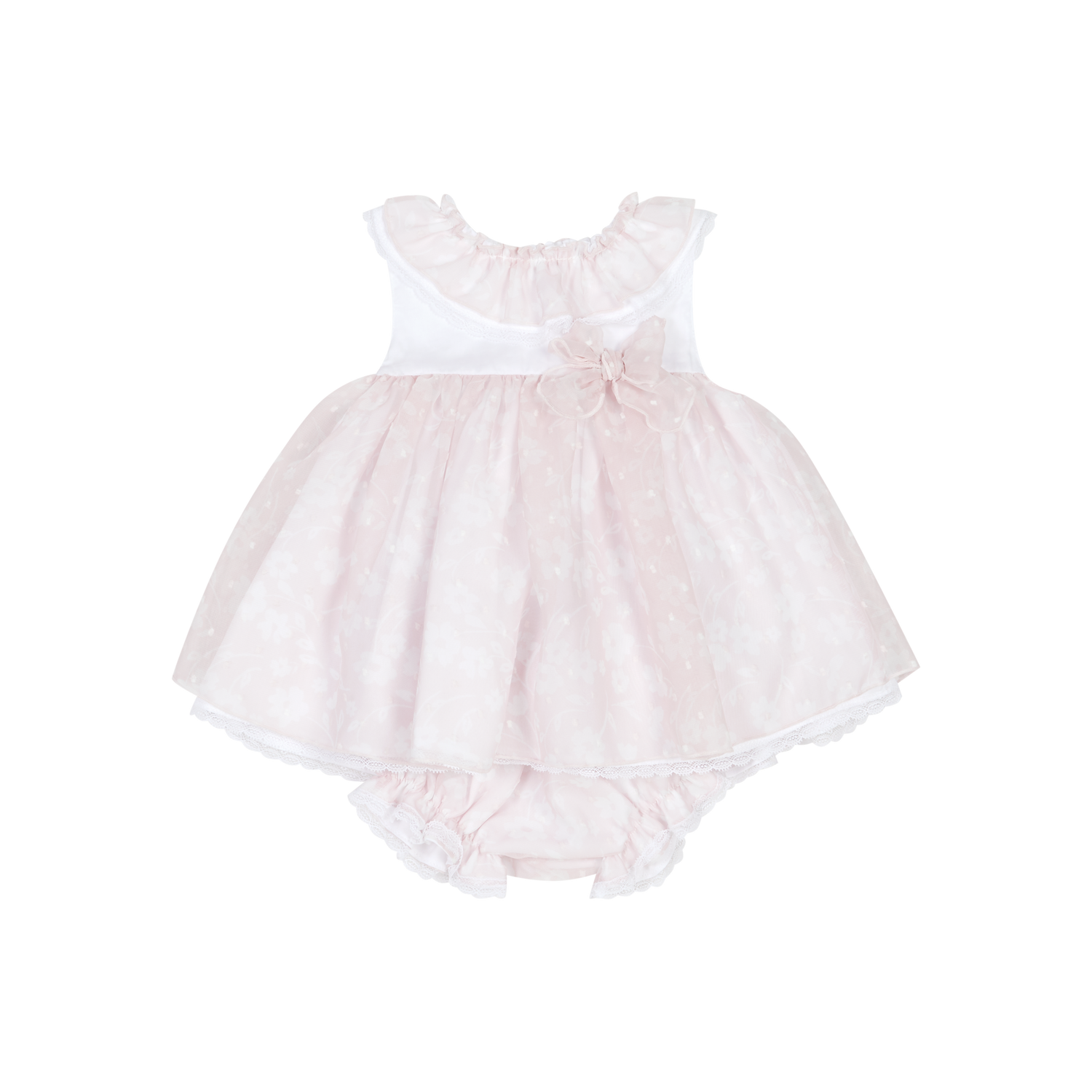 CHIC BY DEOLINDA Louisa Girls Pink & White Dress & Knickers - 24313