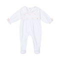 DEOLINDA Lollipop Baby Girls White & Pink Bow Babygrow - 26112