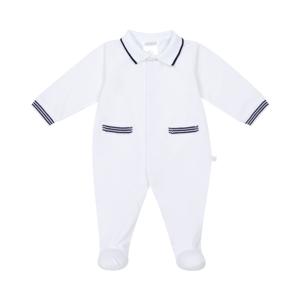 DEOLINDA Astra Boys Navy & White Babygrow - 26120