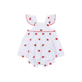 DEOLINDA Pavlova Girls White & Red Strawberry Dress & Knickers - 26306