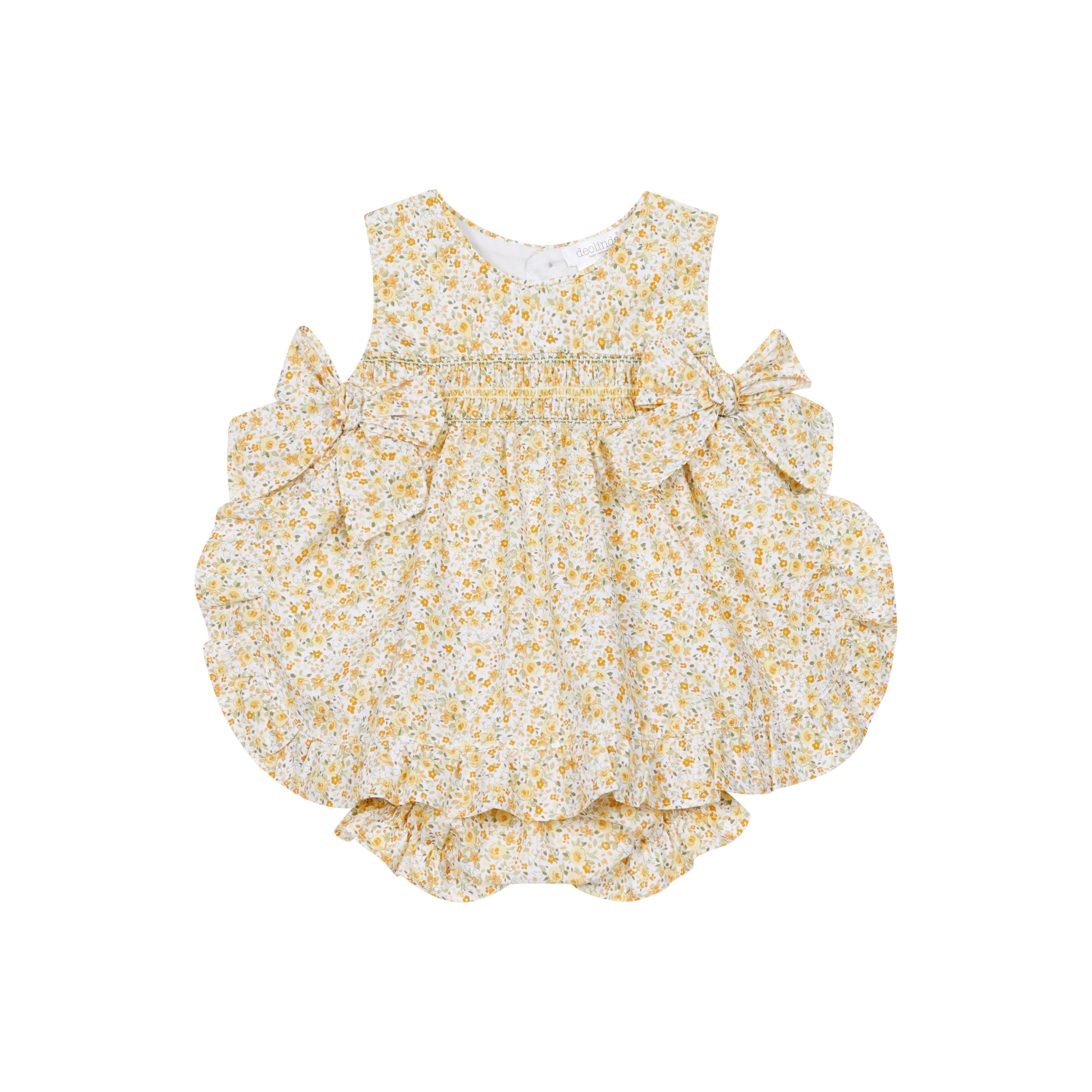 DEOLINDA Sol Girls Yellow Floral Dress & Knickers - 26315