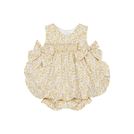 Deolinda Sol girls yellow floral dress and knickers 26315