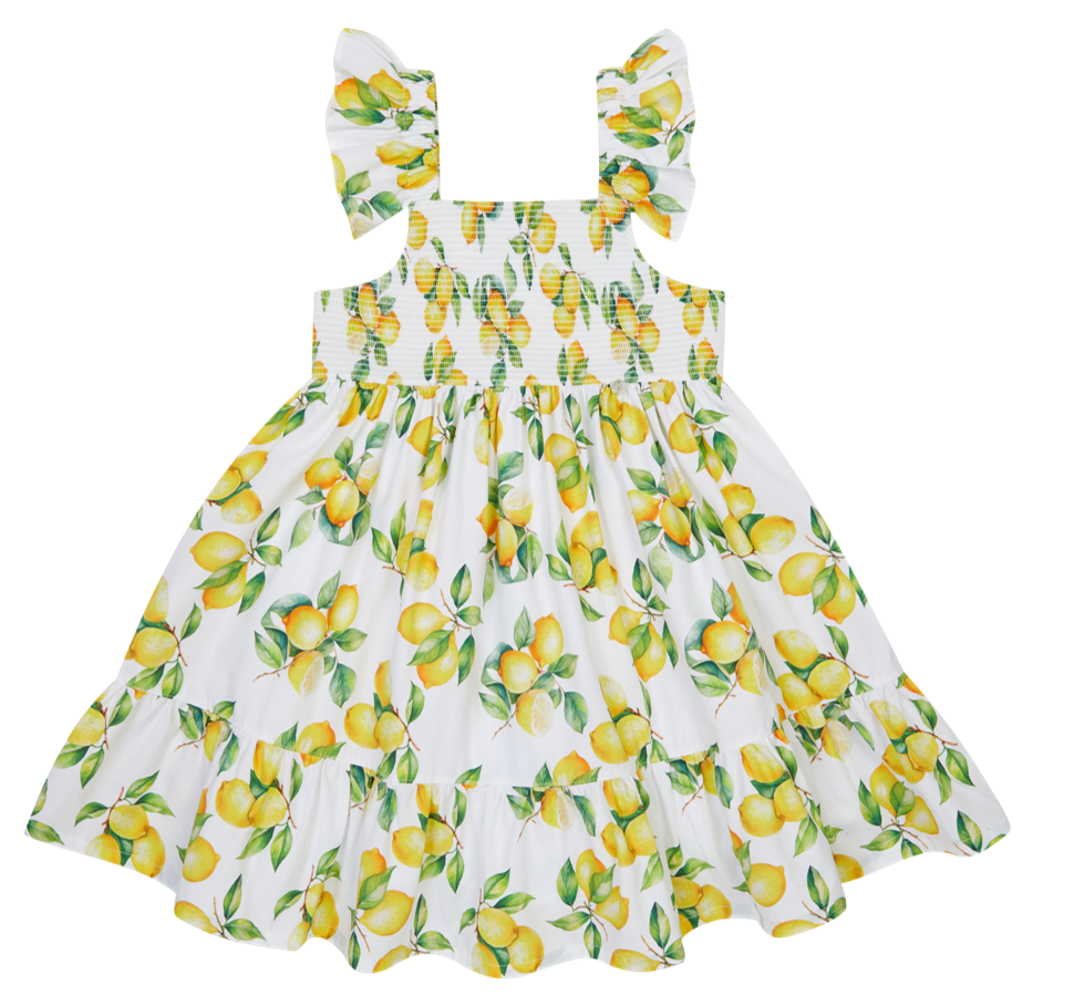 DEOLINDA Sorrento Girls Lemon Print Sun Dress - 26428