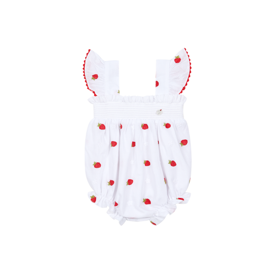 Deolinda Pavlova girls white and red strawberry romper 26507