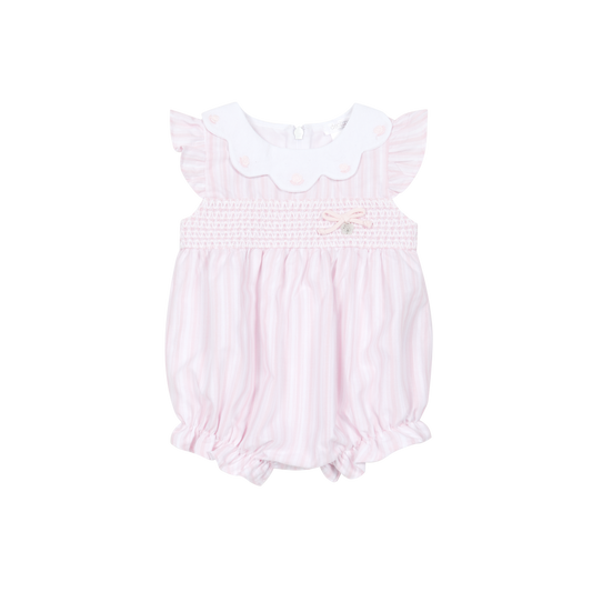 Deolinda California girls pink striped romper 26508
