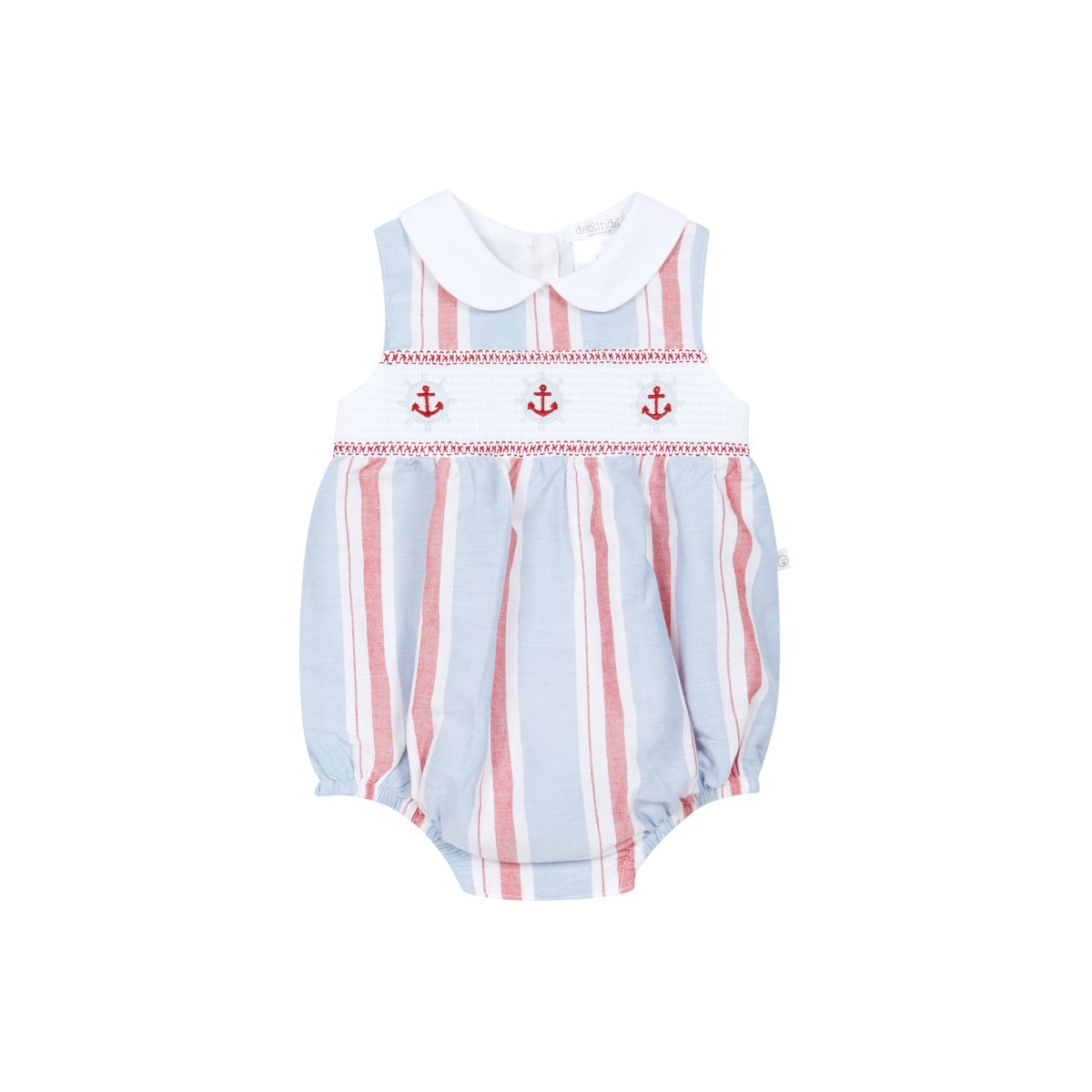Deolinda Copacabana boys blue and red striped romper 26522