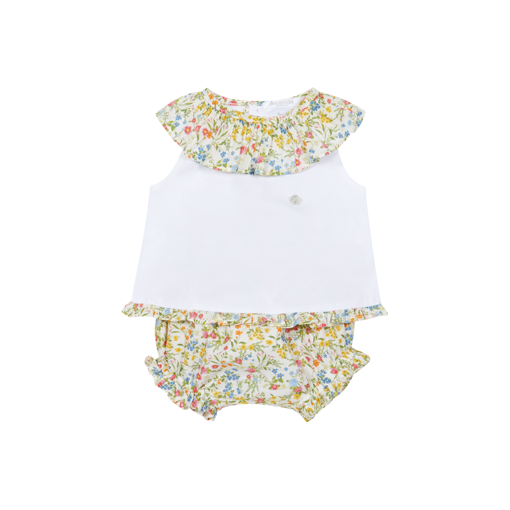 DEOLINDA Flora Girls Lemon Floral Jam Pant Set - 26634
