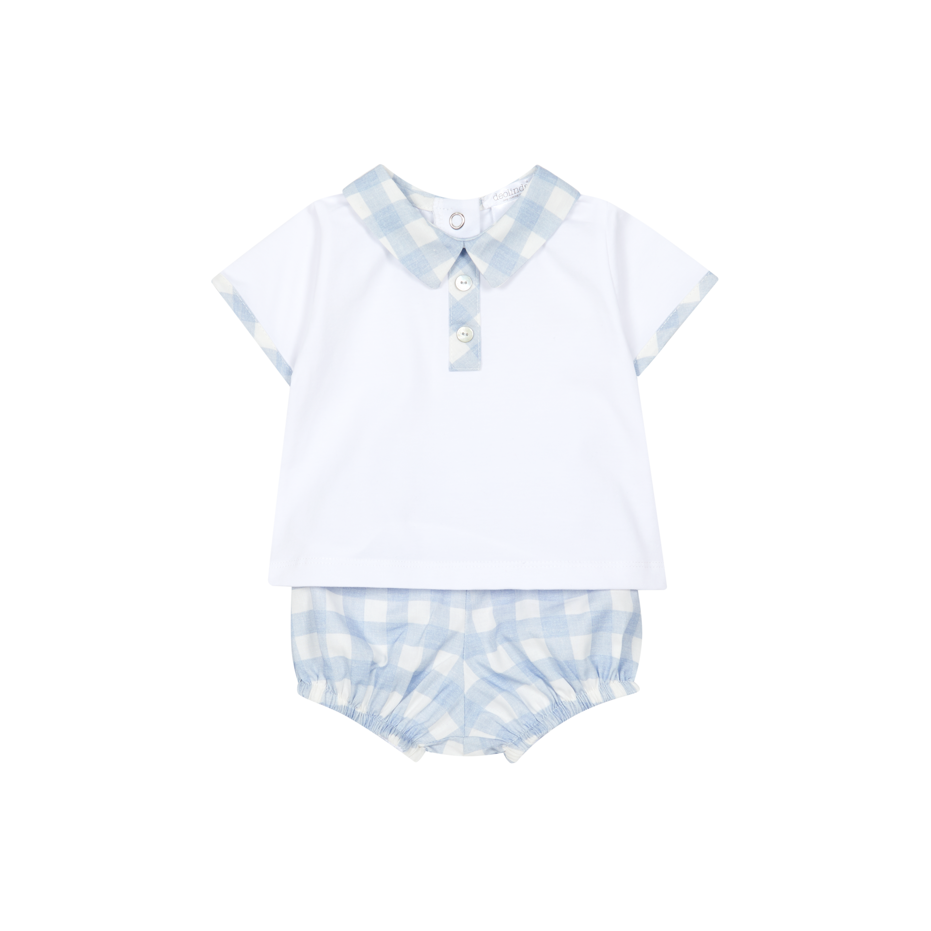 DEOLINDA Oceano Boys Blue & White Check Jam Pant Set - 26650