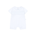 DEOLINDA Confetti Boys Blue & White Smocked Romper - 26702